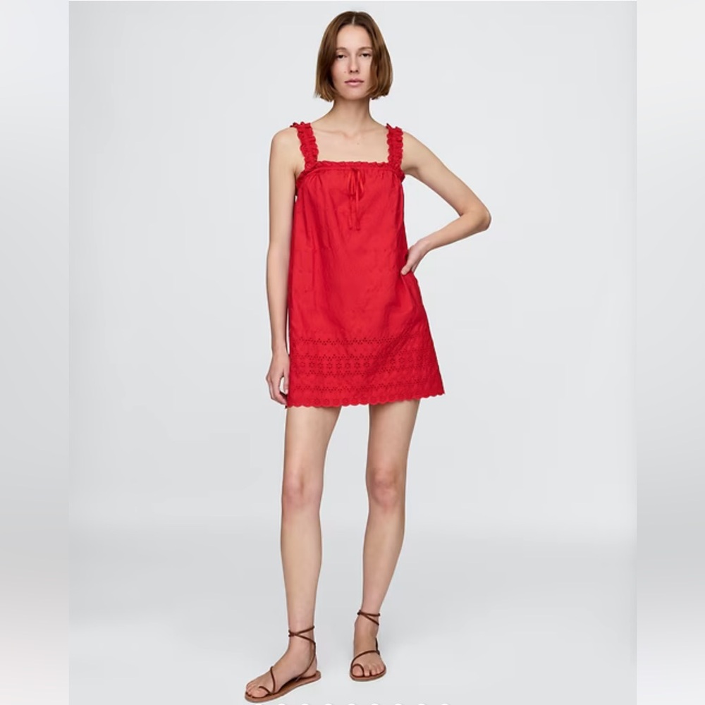 GAP x Dôen Red Eyelet Lace Mini